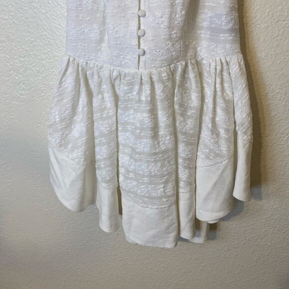 C/MEO Collective White High Neck Open Back Peplum NWT - Picture 3 of 9